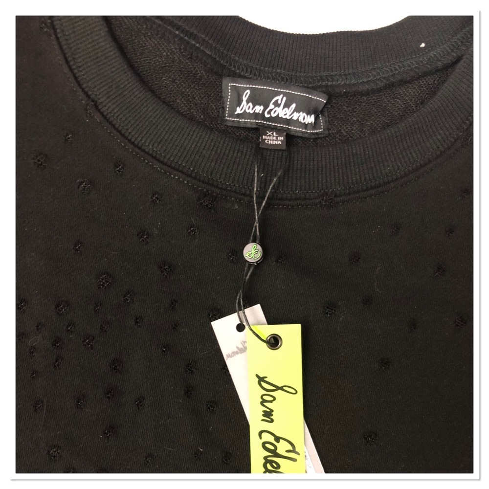 Sam Edelman Black Destructed Short-Sleeve Top - Picture 6 of 8